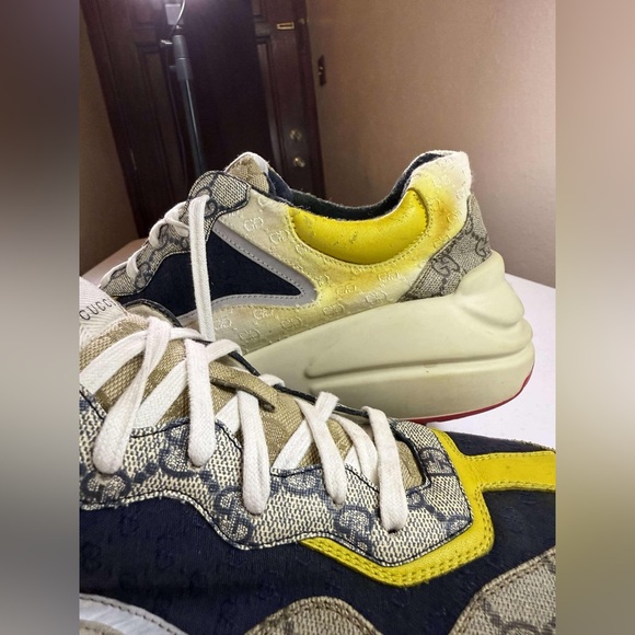 Gucci Rhyton chunky sole sneakers Sz 10 no insoles - Picture 10 of 16